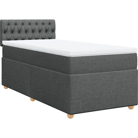 Maison Exclusive - Letto a Molle con Materasso Grigio Scuro Singolo in Tessuto (1/5)