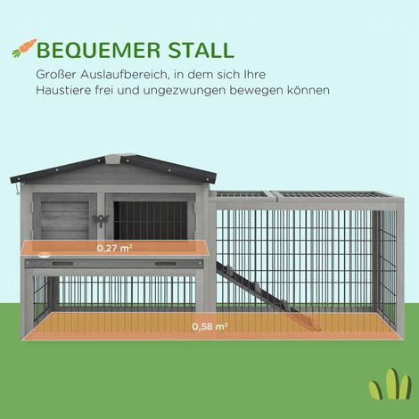 Cage pour rongeurs avec enclos extérieur, clapier à cobaye gris, abri de jardin pour cochon d'Inde