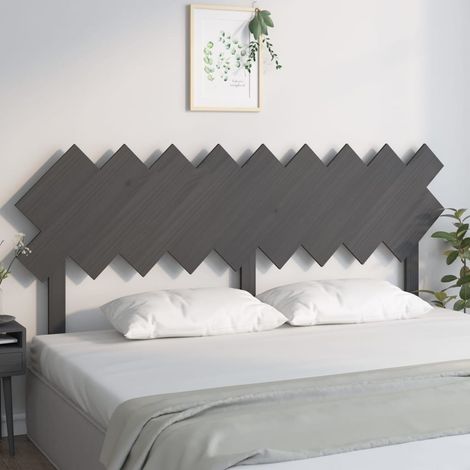 Bett-Kopfteil Grau 178x3x80,5 cm Massivholz Kiefer (1/5)