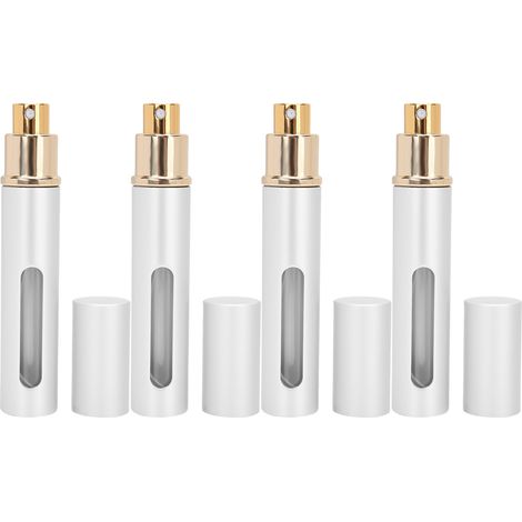Flacons de parfum rechargeables en verre, vaporisateurs portables et vides, 10 ml x 4, argent (1/5)