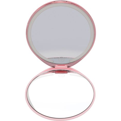 Miroir de maquillage LED grossissant 1x et 5x, double face, portable, pour le quotidien et les voyages. (1/5)