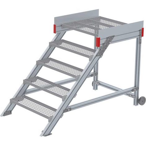 Euroline 514 Anstieg 45° 800mm Stufenbreite 5 Stufen Stahl Gitterrost
