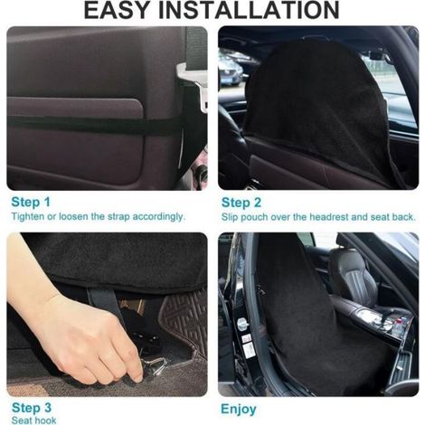 Housse Siege Avant - Polaire Douce Antidérapante - Universelle Pour Voiture - 140 x 75 cm - Lot De 2 (1/4)