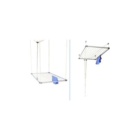 Stendibiancheria da Soffitto Estensibile in Alluminio 100-160x78 cm (1/4)