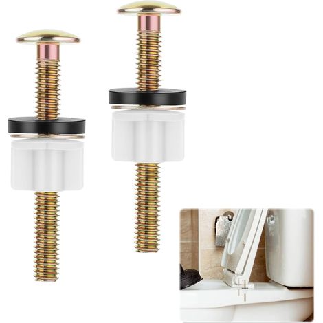 CCYKXAA （7×2×2cm） 2 Pcs Toilet Seat Screws, Universal Toilet Seat Fixing Bolts, Toilet Seat Bolts with Plastic Nuts, Toilet Seat Fixing Screws with Bolts (1/4)