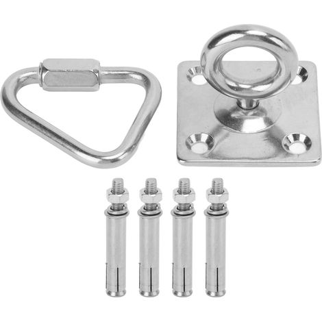 Support de suspension pour hamac avec crochet de fixation carré, écrou triangulaire, boucle et vis d'expansion (1/5)