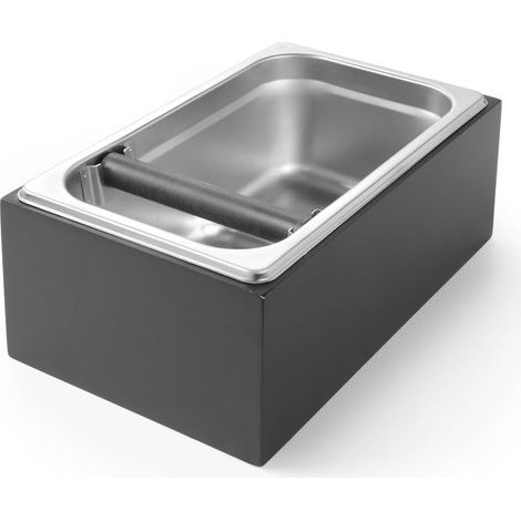 Contenitore per fondi di caffè GN 1/4 in cassa di legno (1/3)