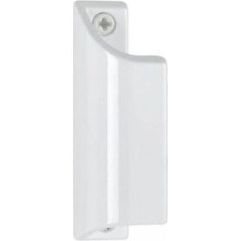 Cyslmuk – Poignée de porte en aluminium blanc 90 mm – Antirouille – Pour porte-fenêtre – Entraxe 76 mm – Vis incluses (1/4)