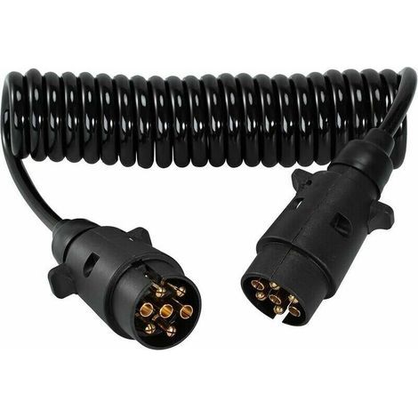 7-pin coiled trailer extension cable – 12V waterproof LED brake light – Connector for vehicles and trailers (1/5)