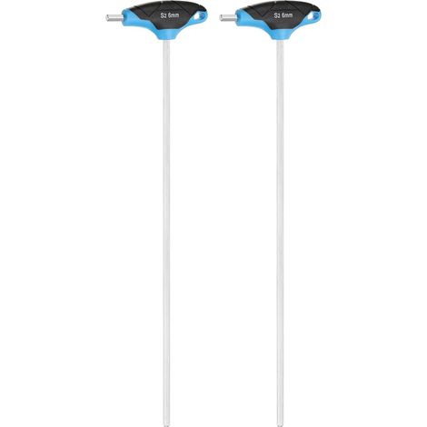 2Pcs Clé Hexagonale À Poignée En T 6mm Acier S2 Bleu Noir (1/5)