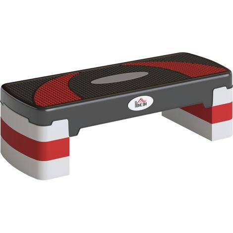 Step plateforme de fitness ajustable antidérapante 80 x 31 x 20 cm noir gris clair pour entraînement aérobie FFHandball (1/5)