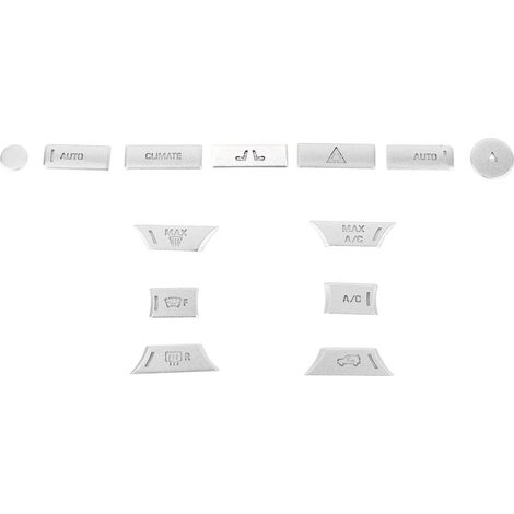 Lot de 13 autocollants argentés pour boutons de climatisation, garniture de commande de climatisation compatible avec Range Rover Sport 2014-2017 (1/5)