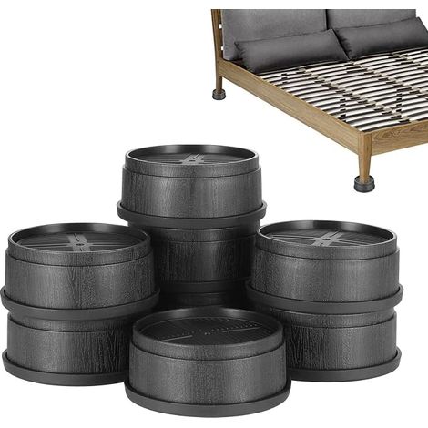 Lot de 8 rehausseurs de Meubles empilables Robustes de, Hauteur réglable Pied de Meubles pour Table, Chaise, canapé, rehausseurs antidéapants (1/5)