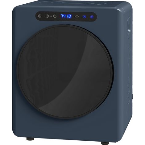 Sèche linge à évacuation, sèche-linge électrique 1000 W 3 Kg, 6 modes de séchage, minuterie, acier inoxydable, bleu