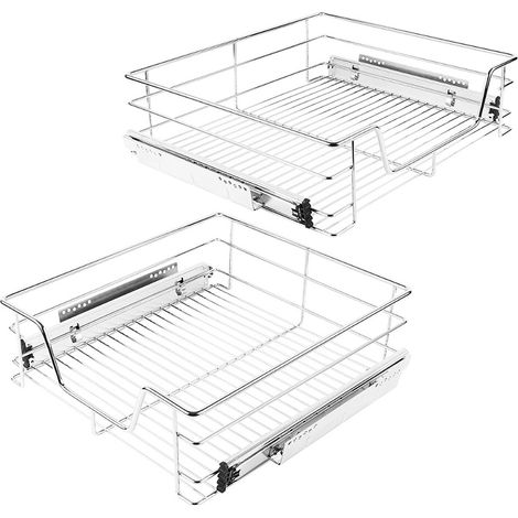 Hofuton Lot de 2 Tiroir Télescopique Tiroir De Cuisine Tiroir Suspendu Tiroir Coulissant pour Placard 46 cm