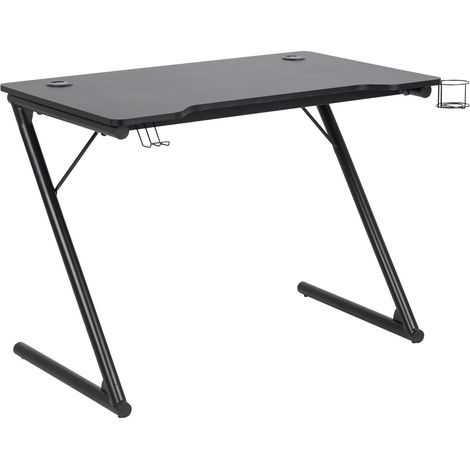 Bureau gamer avec porte-gobelet et support casque (1/4)