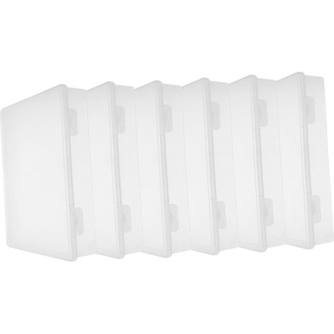 6 Pièces Boîte de Rangement Empilable Transparente Organisateur Pratique pour Bricolage Fournitures de Bureau Conteneurs Plastique avec Couvercle pour Rangement (1/5)