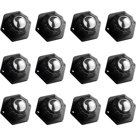 Lot de 12 Roulettes Adhésives 1 Pouce, Mini Roulettes Pivotantes à 360°, Petites Roulettes avec Pastilles Adhésives et Vis, Profil Bas pour Meubles, Boîtes de Rangement, Plantes, Purificateur d’Air (1/5)