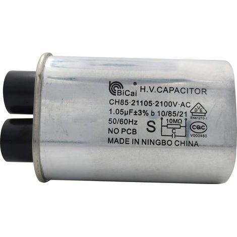 CQC&VDE Condensateur universel haute tension pour micro-ondes 1,05 uf ch85 21105 2100 V AC H.V. Condensateur 10/85/21 50/60 Hz sans PCB, VDE EN61270-1 (1/5)
