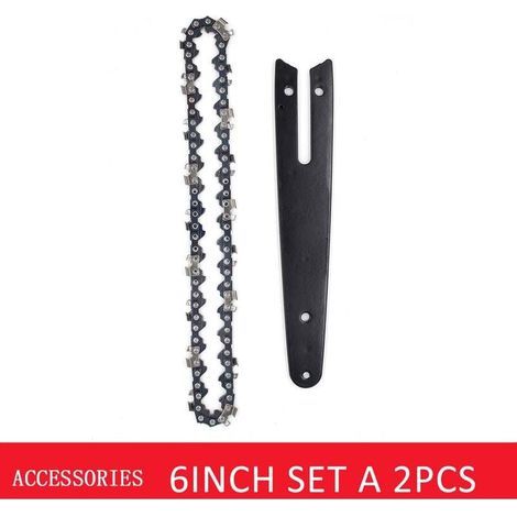 Chaîne De Scie 6 Pouces Avec Guide Lame Pour Mini Scie Électrique Durable (1/4)