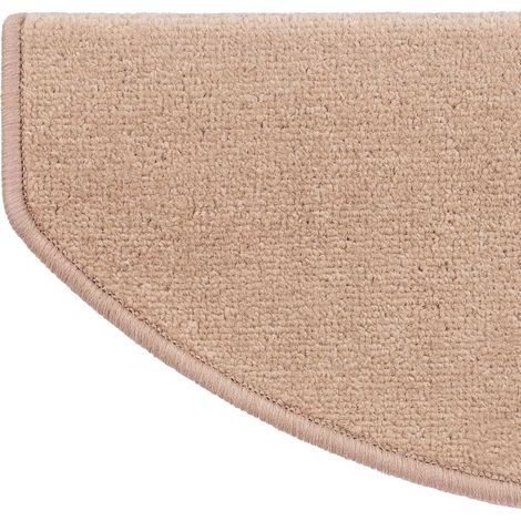 Tapis d'escalier Semi-Circulaire, 23,5 x 65 cm Marron clair (1/4)