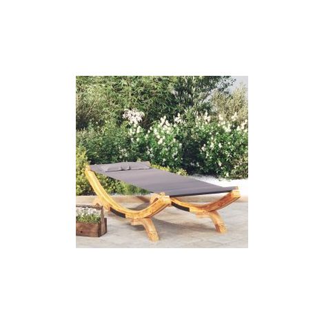 Lit de repos extérieur 100x188,5x44 Bois courbé Anthracite (1/5)
