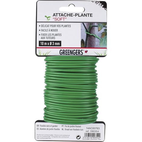 1 - Lien De Jardinage - Ficelle De Tuteurage - Attache Souple Pour Plantes Et Tuteurs - Usage Extérieur Et Serre - Vert - 10m X 3mm