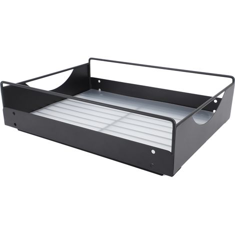 Organisateur de placard coulissant en acier au carbone, à ouverture et fermeture silencieuses, étagères de rangement pour salle de bain ou dressing, noir, L 302 x 401 x 115 mm (1/5)