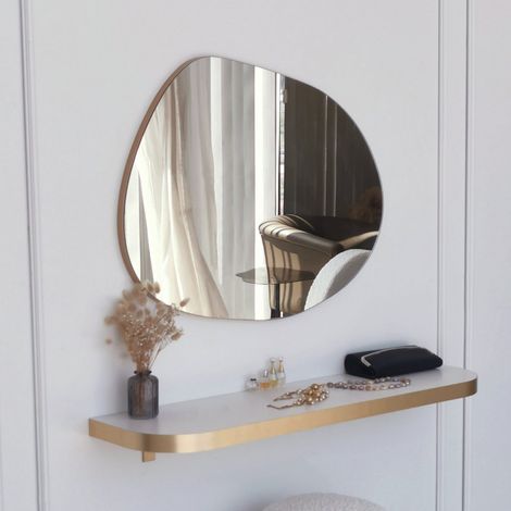 Espejo Dorno, Forma Ovalada, Tipo de Pared, Color Estructura Transparente, 55x75h cm dorado (1/5)