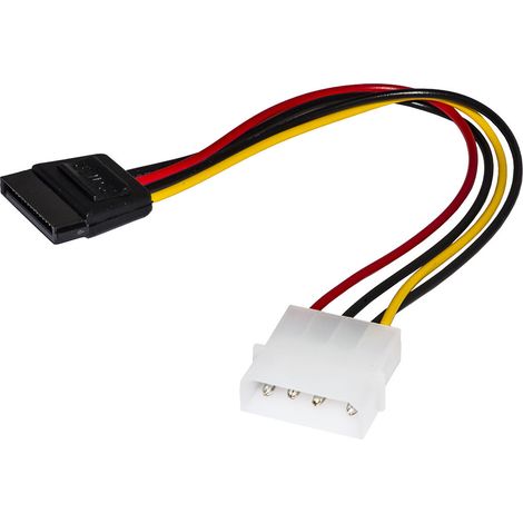 CAVO ALIMENTAZIONE MOLEX-SATA M/F SATA 15PIN MOLEX 4POLI CAVO 0,15MT