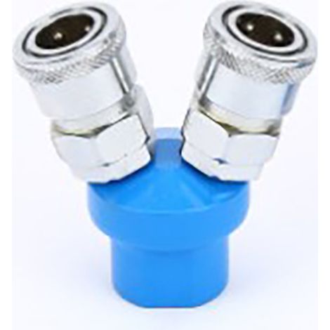 Raccord pneumatique rapide 2 voies rond, séparateur de tuyau d'air résistant à l'usure et à la corrosion, collecteur d'air pour compresseur (1/5)