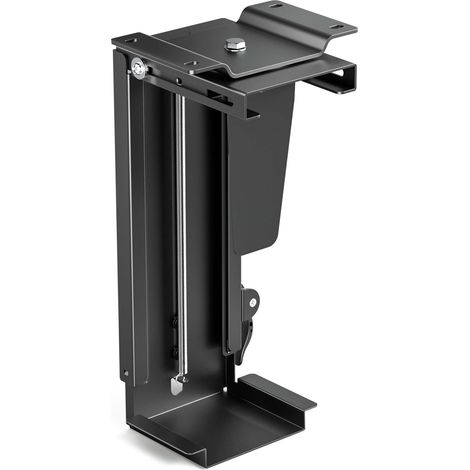 Wiltec Supporto PC fisso Porta case sotto scrivania, max 10 kg, regolabile e girevole a 360°