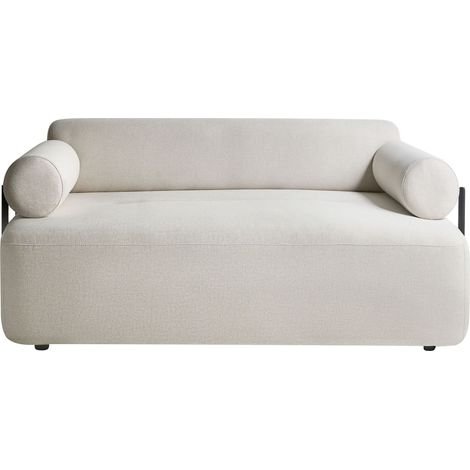 Sofa 2-Sitzer ELVA Stoff Cremeweiß
