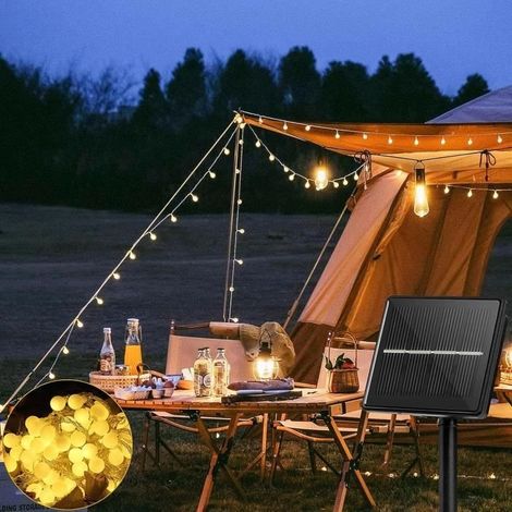 (Blanc chaud)Guirlande Lumineuse Solaire 5m - 20 LED - Étanche IP65 - 8 Modes - Blanc chaud (1/4)