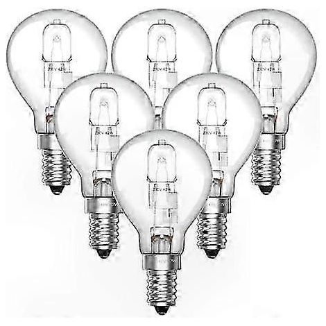 6er-Pack dimmbare G45-Halogenlampen, E14-Sockel, 28 W, warmweiß (2700 K), klare runde Mini-Glühbirne, 240 V, entspricht 40 W, klassische Edison-Schraubfassung (1/5)