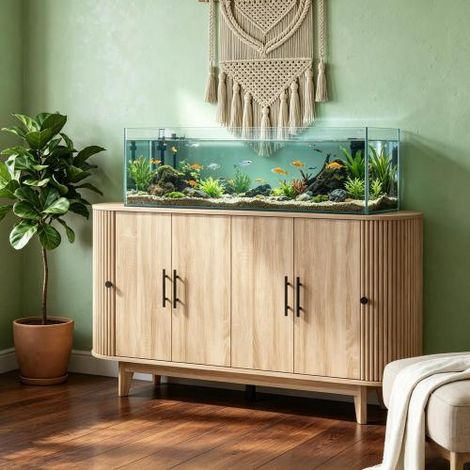 Buffet, meuble de rangement ovale à 6 portes et 2 étagères réglables (meuble de rangement ovale uniquement) (1/5)