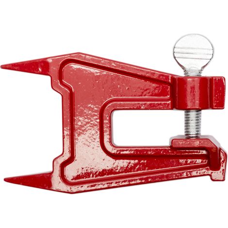 Jardiaffaires – Etau d'affûtage professionnel en acier forgé – 2 pointes pour affûtage précis – Capacité de serrage 100mm – Pour tronçonneuses et bois dur