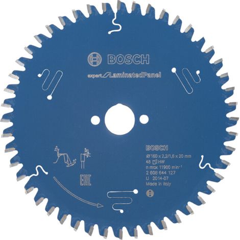 Bosch – Lame de scie circulaire 160 mm – Alésage 20 mm – 48 dents ATB pour panneaux stratifiés – Coupe nette sans éclat (1/5)