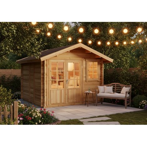 ECO Set - Abri de jardin Palermo Naturel , 28 mm Épaisseur paroi 331 x cm (1/5)