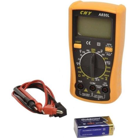 Tester Multimetro Digitale Lcd Con Puntali Professionale Ampere A830l -