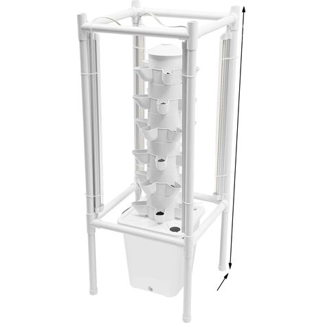 Sistema de cultivo hidropónico, diseño vertical, capacidad para 30 cápsulas, BLANCO (1/2)