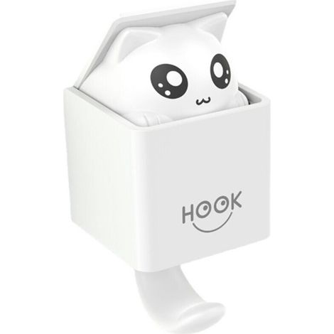 Crochets adhésifs pour animaux, crochets muraux décoratifs en plastique pour enfants chat créatif, max 2 kg, adaptés au salon, salle de bain, cuisine (1/5)