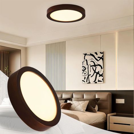Plafonnier pour chambre à coucher, plafonnier moderne encastré, blanc chaud 6000K non gradable, plafonnier de style minimaliste avec abat-jour, adapté à la cuisine, au salon, au couloir (23 cm) (1/5)