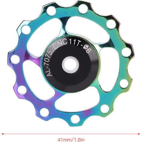 Poulie de dérailleur arrière en alliage d'aluminium pour VTT, 11T, accessoire vélo coloré (1/5)