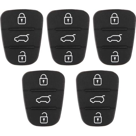 Chiave di ricambio in gomma con 3 pulsanti per Hyundai Fit e Kia (senza lettere) (1/5)
