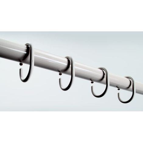 Lot de 12 Anneaux pour Rideaux de Douche C-Minor Blanc