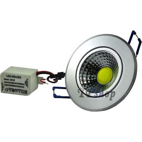 FARETTO LED COB 5W AD INCASSO ALETTE A MOLLA SOFFITTO 400 LUMEN LED DRIVER