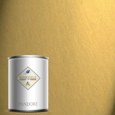 Peinture effet métallisé or jaune 1L – Nacrée et moirée – Pour murs et boiseries – Résistante et lessivable – Application spatule incluse – Barbouille (1/4)