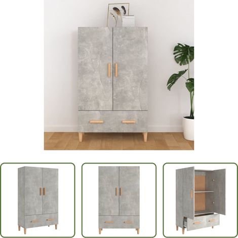 vidaXL Hochbeistelltisch - Highboard Betongrau 70x31x115 cm Holzwerkstoff (1/5)