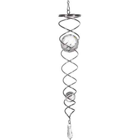 Kristall Twister - Maße: 6x35cm, Kugeln: Ø5cm/Ø3cm - INKL. Aufhängesystem und Glasperlen